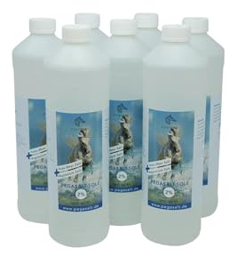 Pegasalt 2% Totes Meer Sole (1000 ml) • Pferde Inhalation Soletherapie • Regeneration der Atemwege für Pferde (7er Spar Set)