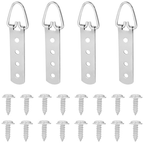 4 Stück Bildaufhänger Für Schwere Bilder,Bildhaken,Bild Aufhänger Bildrahmen,Bilderaufhänger,Spiegelhalterung Bilderhaken Haken,Für Bildaufhängung Spiegel Und Wechselrahmen Aus Holz(Mit 16 Schrauben)