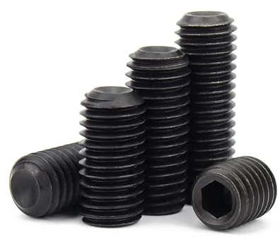 TULDYS 2/50 Stück M3 M4 M5 M6 M7 M8 M10 M12 Feingewinde Schwarzer Stahl der Güteklasse 12,9 Sechskant-Innensechskant-Spitze Kopfloser Schraubensatz Bolzen(10pcs M7x1x6)