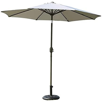 HUIBBGO Sonnenschirme für den Garten, 2,7 m, grau, für die Terrasse, Strandschirm, Sonnenschirme mit Kurbel und verstellbarem Neigungsmechanismus für den Balkonpool im Freien