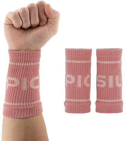PICSIL Handledsband i bomull – absorberande svettband för gym, träning och fitness. Bekväma och mjuka, motverkar skav och passar både män och kvinnor (Canyon)