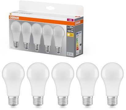 Osram LED-Lampe Base Classic A100 Kolbenform 13W 827, 2700K warmweiß, E27, matt, 1521 lm, geringere Wärme