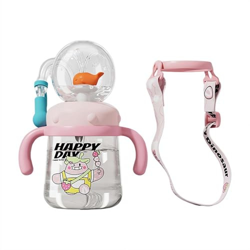 Tazza con squirt di balena, 220 ml, bottiglia d'acqua con tazza di balena, tazze spruzzate con balene, tazze di paglia ponderate a prova di perdite per bambini