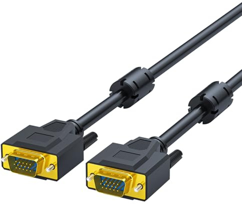 YUGSHNKFC Cavo VGA Schermato con Nuclei in Ferrite Magnetica Trasmissione Video 1080P Chiara VGA per Uso Ufficio