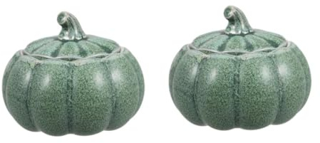 CLISPEED 2 Piezas Tazón Cerámico Calabaza con Tapa para Sopa y Estofado Recipiente Porcelana para Cocina y Buffet Diseño Decorativo para Hogar