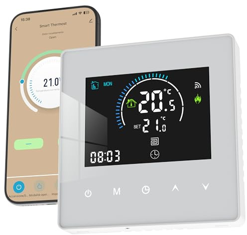 Vaconoff Smart Thermostat Fussbodenheizung Wasser, WiFi Raumthermostat Fußbodenheizung Boiler WLAN Thermostate APP Steuerung,Kompatibel Alexa Google Assistant,Digital Programmierbar 230V 3A Unterputz