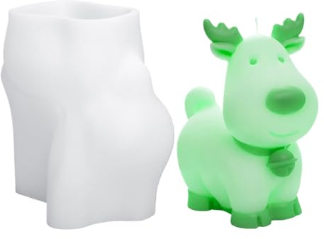 Stampo In Silicone Per Renna - Stampo 3D per Candele a Forma di Renna Natalizia | Materiali Creativi Per Stampi Resina | Decorazione Casa Feste