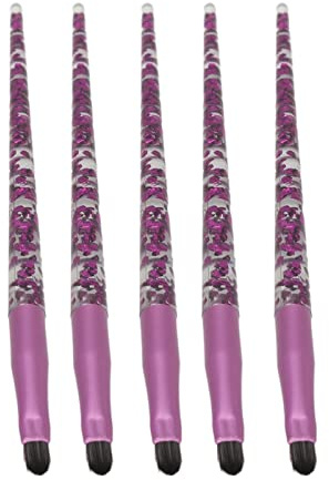 Juego de brochas para labios, mango con purpurina, pelo suave, brocha de maquillaje para labios, herramienta cosmética para sombra de ojos, base, aplicador de lápiz labial