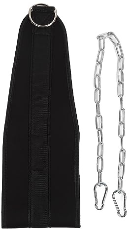 Cintura per Dip con Pesi con Catena, Cintura per Sollevamento Pesi Regolabile, Cintura per Allenamento di Forza con Cinturino in Nylon per Trazioni e Dip, Catena in Metallo
