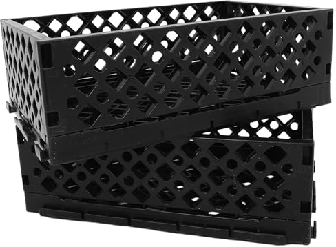 UKCOCO Contenitori Pieghevoli in Plastica Spessa 30x20x10 Cm 2 Pezzi, Casse di Stoccaggio Impilabili Salvaspazio per Cucina, Bagno, Ufficio e Camera da Letto, Organizer Multifunzionale
