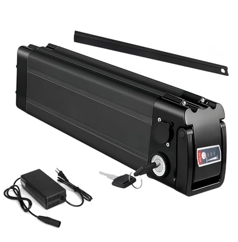 COMFTO Batería para bicicleta eléctrica, 36 V, 10 Ah, 2 pines, batería de iones de litio con cargador y BMS, para motor de bicicleta eléctrica de 36 V, 250 W, 350 W, 500 W