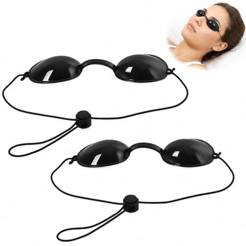 MLRUQRX Lunette Uv 2 Pièces Silicone Noir Brillant Lunettes Bronzage Confortables Solarium Maison Clinique Standard