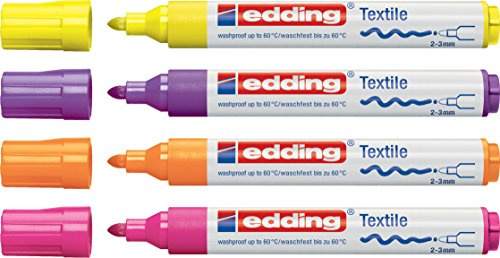 edding 4500 Textil-Marker (Neonfarben / 4er Set)