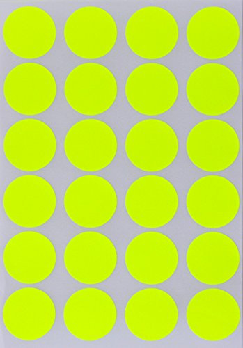 Sticker Neon Gelb 25 mm runde Punkt Klebepunkte – in verschiedenen Farben Größe 2,5 cm Durchmesser Aufkleber 360 Vorteilspack von Royal Green