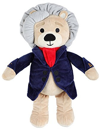 Ludwig van Beethoven Baby Musik Teddybär Plüschtier, 40 Min. klassische Musik für Babys, 38 cm großes Kuscheltier mit beruhigender Entspannungsmusik – ideales Baby Geschenk, Spielzeug, Stofftier