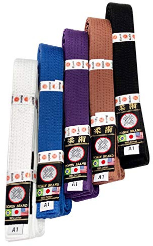 Ronin Brand BJJ Belt for Brazilian Jiu Jitsu Martial Arts Training (Blue, A2)
