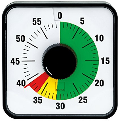 EDUPLAY 120504 Zeitdauer-Uhr Automatik magnetisch mit Ampelscheibe, Mehrfarbig