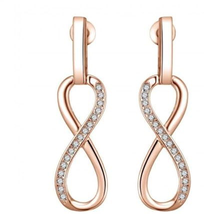 Philip Jones Rose Gold Plated Infinity Drop Earrings Created with Zircondia® Crystals