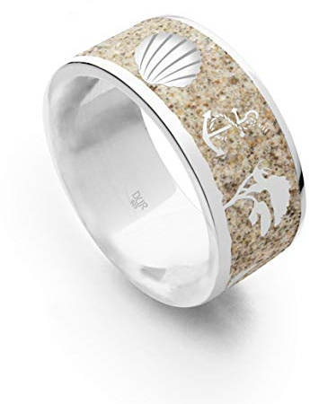 DUR Damen Ring Ostsee aus Sterling-Silber und Strandsand in der Farbe Silber-Sand, Größe: 54, R5229.54