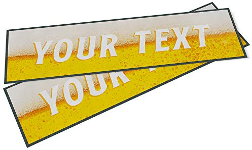 Personalised Bar Runner - Custom Text Rubber Bar Mat - Beer Gift - Home Bar Accessories for home pub (Small - 440 x 250 mm)