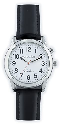 Verbalise Men’s Radio-Controlled Talking Watch, Speaks Time, Date, 8 Daily Alarms. Designed for Visually Impaired, Blind & Elderly. 2 Year warranty, UKs No1 for Quality Service and Choice. VMRC-106LBK