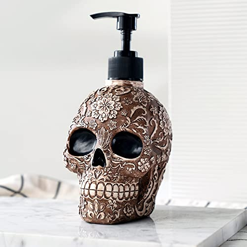 Schädel seifenspender mit Pumpe, nachfüllbarer flüssiger Handlotionsflasche für Bad, Schlafzimmer und Küche(Neue Upgrade-Pumpe).