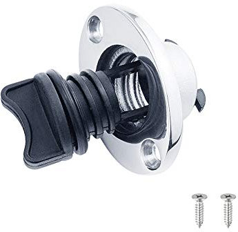 Ablassschraube für Boote, 1 Zoll Loch Edelstahl Ablassschraube Kajak Boot Lenzstopfen Rumpf Ablassschraube Bootsablauflöcher Marine Ablassschraube für 25 mm Loch Kajak Kanu Boot Zubehör, Silber