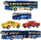 Crelloci 5Pcs Bus Toy Die Cast Pull Back Model Bus Set 3 Stagecoach Coach City Buses and 2 Mini Pickup Truck Kids' Play Car Set 3 4 5 Year Old Boys Girls Toddlers