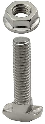 KLAK 40 - Hammerkopfschraube T-Schraube M8 40mm Nut 8 Aluprofil 40-er 10 Stück + Mutter
