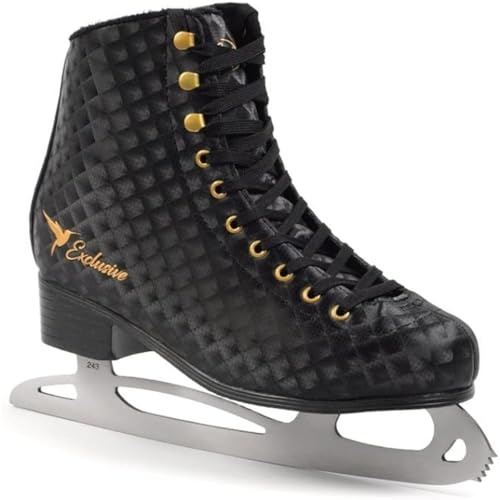 Madivo SMJ – Patins à Glace exclusifs pour Femme – Patins à Glace Classiques pour Patinage Artistique – Noir – Tailles : 37, 38, 39, 40, 41 (37)