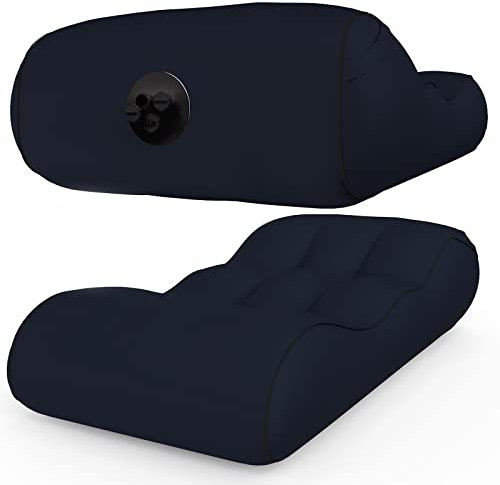 Luftsofa für Outdoor, Kissenentwurf Wasserdichtes Aufblasbares Sofa Air Lounger für Camping Stuhl, Park, Strand, Hinterhof,Schwarz,180 * 83 * 45cm