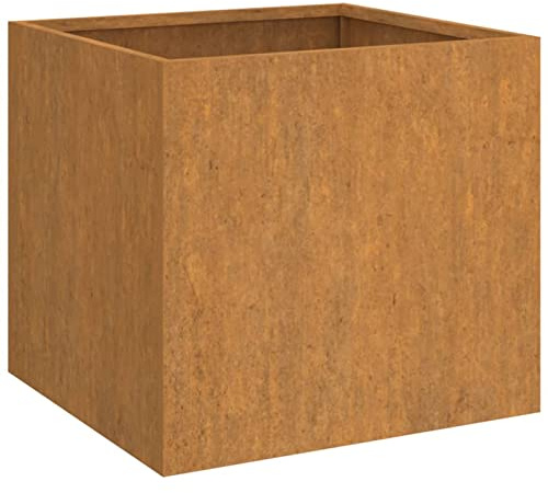 Tidyard Pflanzkübel,Blumenkübel Pflanzbeet zum Selber Bauen,Pflanzgefäß Hochbeet Blumenbeet für Garten Balkon Terrasse, Pflanzkasten Kräuterbeet,Blumenkasten 42 x 40 x 39 cm (L x B x H) Cortenstahl