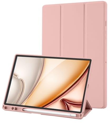 Custodia Cover Tablet Samsung Galaxy Tab A8 10,5 Pollici 2021 (SM-X205/SM-X200), Retro TPU Flessibile con Supporto a Tripla Piega, Sospensione/Riattivazione Automatica, (Oro Rosa)