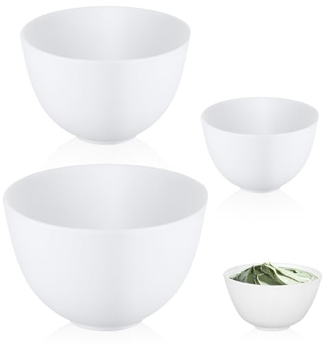 SUPVOX Lot de 3 bols à sushis - Bols à mélanger - de beauté - de boue, eau de cuisson en silicone - Tasse à mesurer - de beauté - de salon de é - Gel de silice blanc