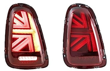 MOIKEN 2-teiliges Auto-LED-Rücklicht, kompatibel mit BMW Mini Coopers R56 R57 R58 R59, LED-Rückleuchten-Baugruppe 2007–2013, Hinterradbremsen-Blinker-Rücklichter (Color : 2007-2010, Size : Red Lens)