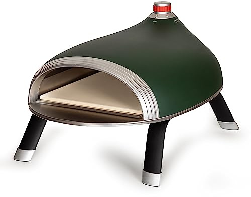 DeliVita Diavolo Gas-Pizzaofen für den Außenbereich – Grün, Betrieb mit Propan, Butan oder Campingflaschen, inklusive Zubehör: Klappschaufel, Tragetasche, Temperaturpistole und Gasregler