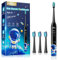 Kids Electric Toothbrush 3-5-6-12 Rechargeable Childrens Electric Toothbrush with Timer 3 Modes Habit-Forming Stickers 31000VPM Power for Boys Junior Kids Sonic Toothbrush (Astronaut Black)