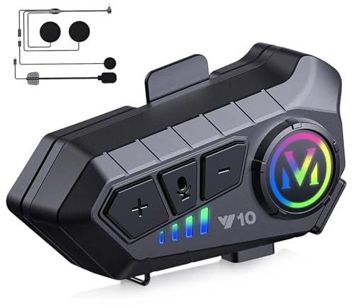 SUOOKC Motorcycle Bluetooth Headset Speaker Skiing Earphone Waterproof Bluetooth Helmet Headset with Noise Cancellation Ultra-Thin Wireless Bluetooth Headphones for All Helmets