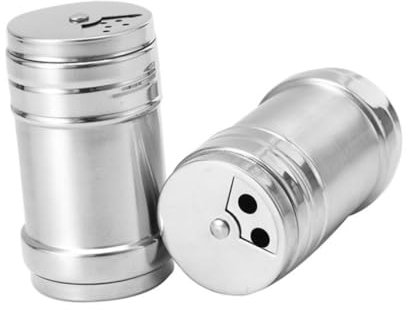 2St Pulverdose aus Edelstahl gewürzgläser stainless steel inoxlm Salzflaschen bestreuen Gewürzbehälter Würze Gewürzflasche Sprinkler Gewürzglas rotieren Container Rostfreier Stahl