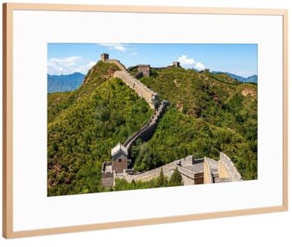 artboxONE Poster mit Rahmen Kupfer 75x50 cm Die Mauer bei Jinshanling von Die Welt Tanzt Farben - gerahmtes Poster