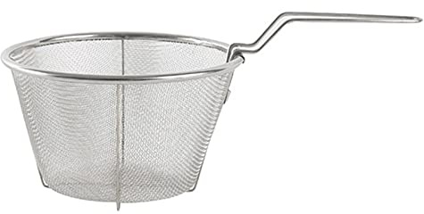 Panier à frire rond pour casserole, panier à friteuse en acier inoxydable de qualité alimentaire, passoire à friture ronde, panier à frire rond, grillage métallique, couverts à frire pour frites,
