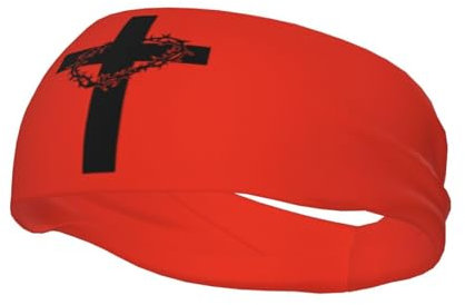 Sport Stirnband Jesus Christentum Glaube Kreuz Stirnband Multifunktionales Trainingsschweißbänder rutschfest Haarband Sport, Für Sport, Laufen, 54-60cm