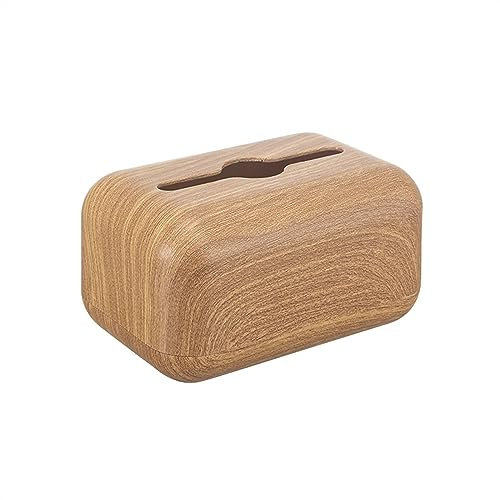 Kosmetiktücher Box Taschentuchbox im japanischen Stil, Servietten-Aufbewahrungshalter, Holzimitat-Abdeckung, Toilettenpapier-Kasten, Behälter, einfacher, stilvoller Home-Desktop-Organizer für Esszimme