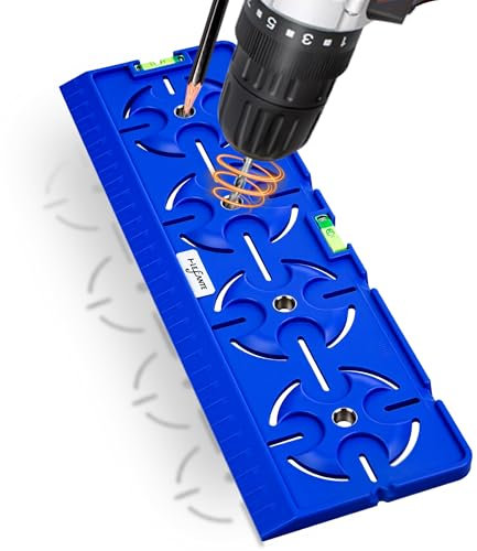 Drilling Template for Sockets, Switch Boxes, 30 cm, Scale Ruler, Spirit Levels, All-in-One for Structural Construction, Drywall, Cavity Wall Sockets, Flush-Mounted Sockets, Universal, 71 mm for