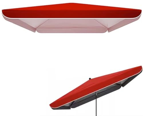 Auvent de rechange carré/rectangulaire pour parasol de terrasse, parasol de marché, de plage, 250 x 250 cm, rouge