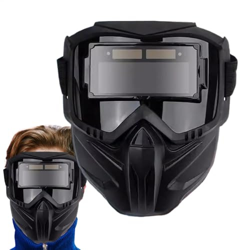 Lunaobrik Schweiß- und Spezialschneidemaske, automatisch, verdunkelnd, UV-Schutz, Schweißhelm, vollständig, abnehmbar, Gesichtsschutz gegen die Augen
