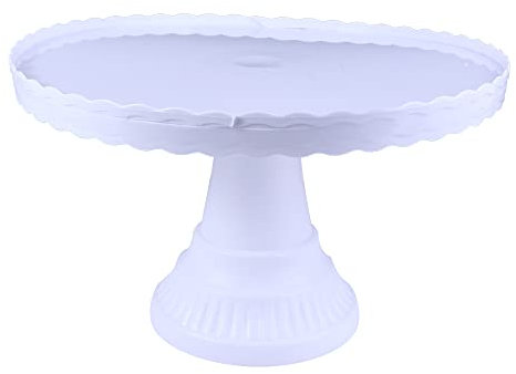 Alzata per torte in plastica, 32,5 x 20 cm, supporto per dessert, vassoio da scrivania per feste di compleanno, matrimoni, baby shower (bianco)