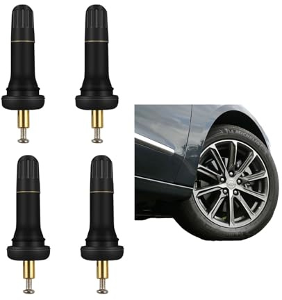 4 Stück TPMS-Ventil für Schrader Sensor, Gummiventil Ersatz Schrader, Reifendrucksensor Ventilschaft für Reifendruckkontrollsystem, Hochwertige Ventileinsätze für Autos und Fahrzeuge reifenventil