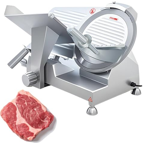 Lnlscle Affettatrice Elettrica per Carne E Pane, Affettatrice per Salumi, Spessore Regolabile da 0.2-15 Mm, Taglierina Elettrica, Taglierina per Alimenti da 250 W per Formaggi, Uso Domestico