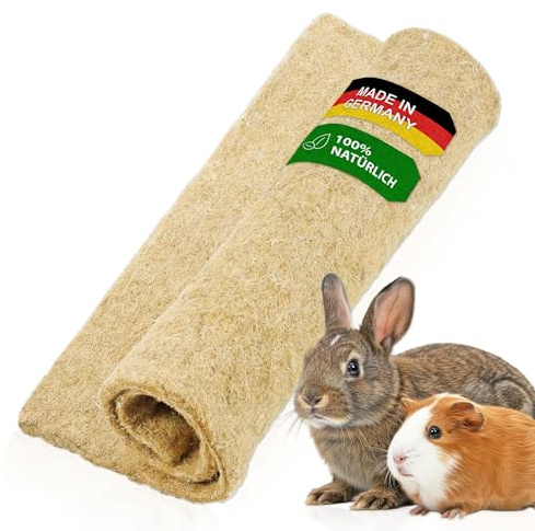 Rohrschneider Nagerteppich HANF – Käfigeinlage für Kaninchenstall, Hamsterkäfig & Meerschweinchenkäfig | Nagermatte saugfähig, staubfrei & wärmeregulierend | 100% natürlich | Hanf (1 Stück, 10mm)